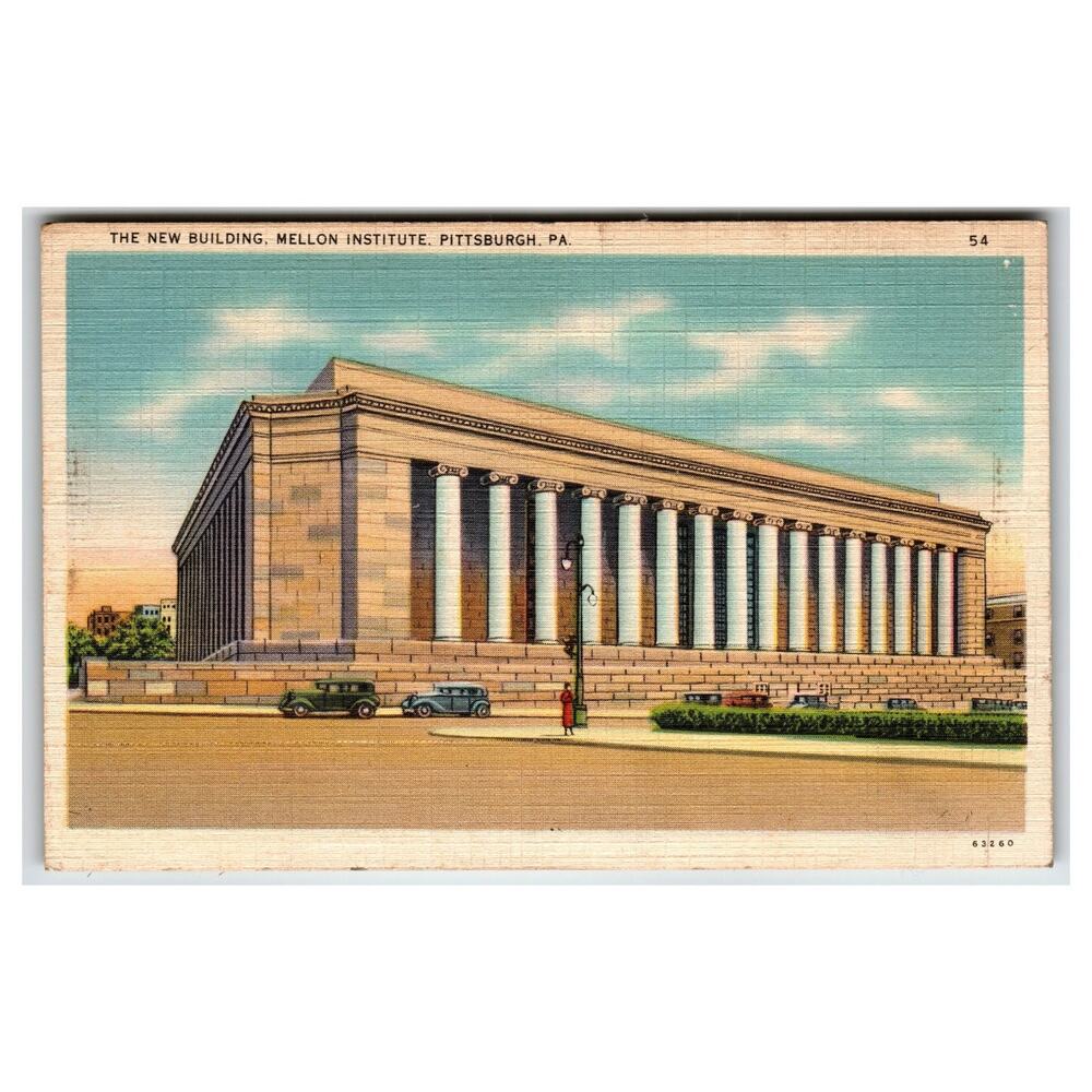 Mellon Institute Pittsburgh PA Linen Postcard Tichnaur Quality Views 1930s-40s